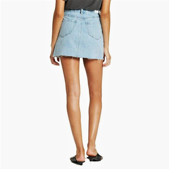 NWT DEAR JOHN Quinn Raw Hem Denim Mini Skirt - Picture 3 of 7